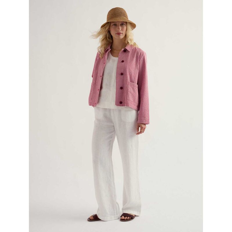 Seasalt Cornwall Carnon Downs Jacket Gingham Scarlet image number 3